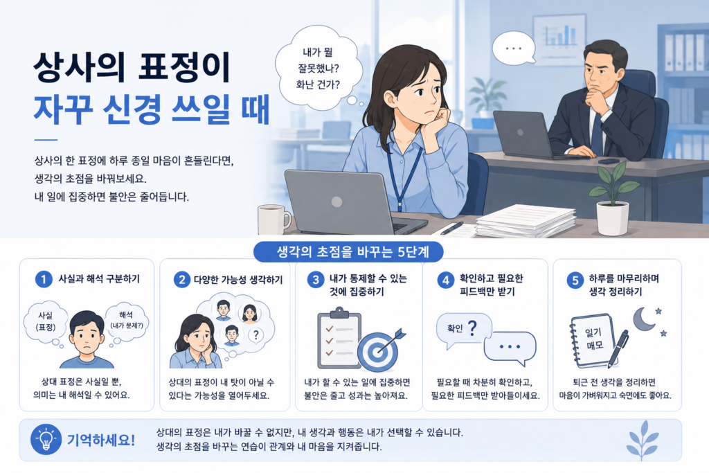 상사의 표정이 자꾸 신경 쓰일 때 – 추측을 멈추고 확인하는 법